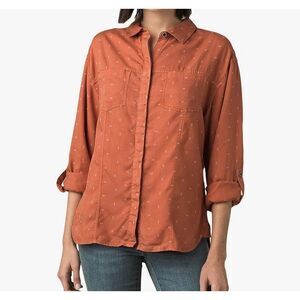 Prana Women's Button-Up Alda Top Sundried Ditsy Medium NWT
